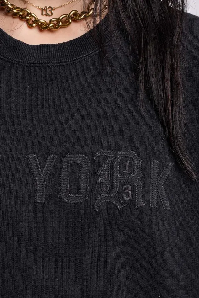OVERSIZED NEW YORK CREWNECK 8211 BLACKOUT Women R13 Tops
