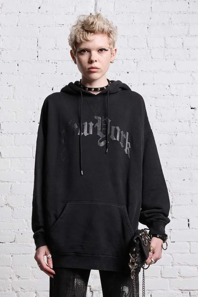OVERSIZED NEW YORK HOODIE 8211 BLACKOUT Women R13 Tops