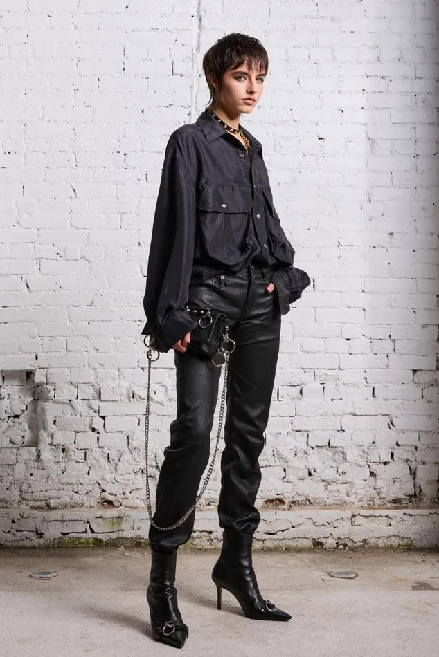 OVERSIZED POCKET SHIRT 8211 BLACK OVERDYE Women R13 Tops