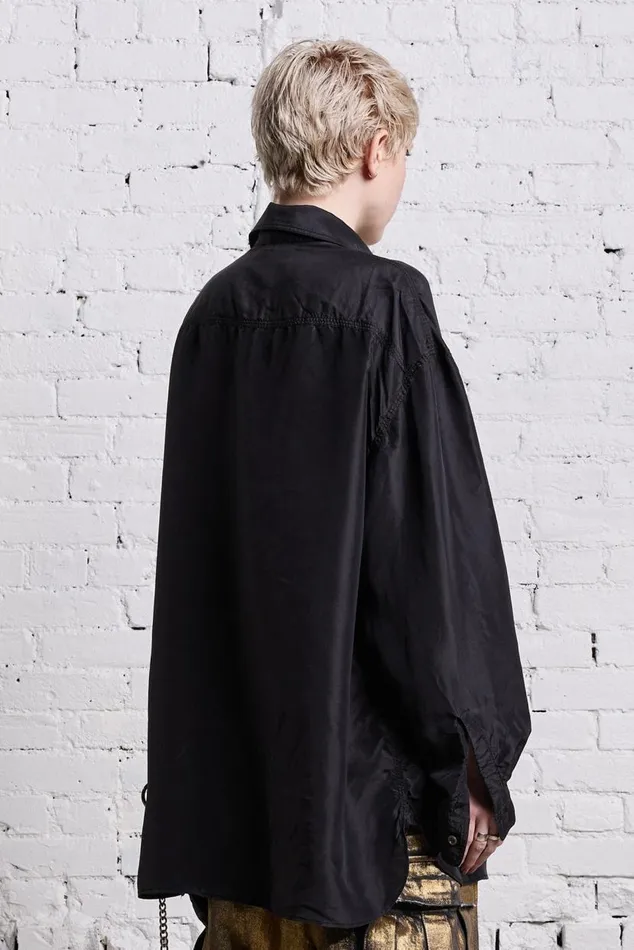 OVERSIZED POCKET SHIRT 8211 BLACK OVERDYE Women R13 Tops