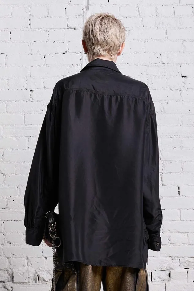 OVERSIZED POCKET SHIRT 8211 BLACK OVERDYE Women R13 Tops