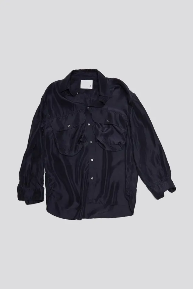 OVERSIZED POCKET SHIRT 8211 BLACK OVERDYE Women R13 Tops