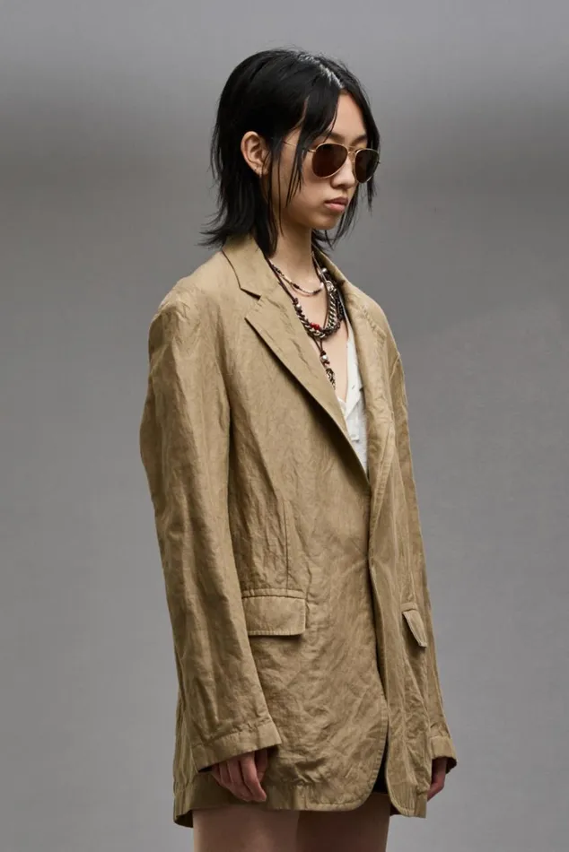 OVERSIZED RAGGED BLAZER 8211 KHAKI Women R13 Jackets and Coats