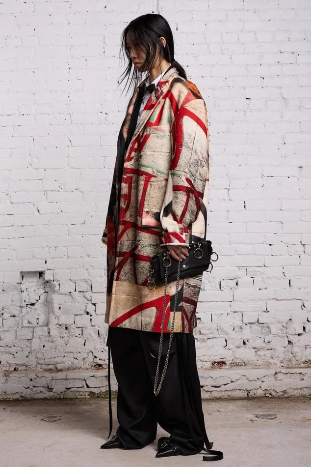 OVERSIZED RAGGED COAT 8211 GRUNGE MURAL Women R13 Jackets and Coats