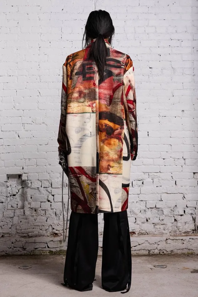OVERSIZED RAGGED COAT 8211 GRUNGE MURAL Women R13 Jackets and Coats