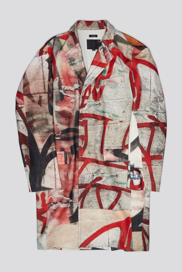 OVERSIZED RAGGED COAT 8211 GRUNGE MURAL Women R13 Jackets and Coats