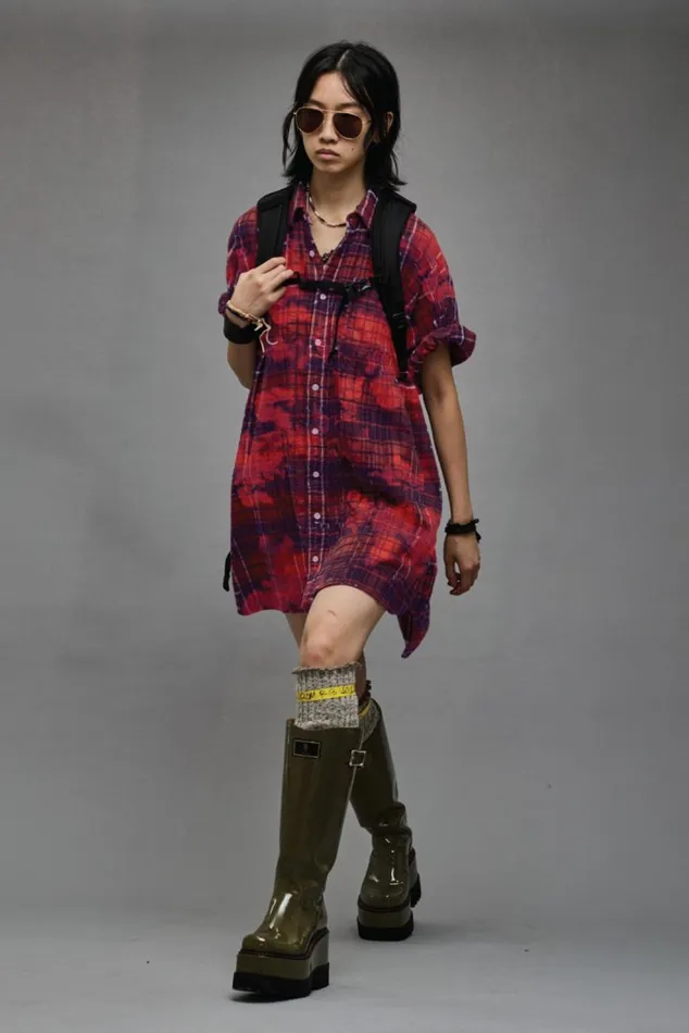 OVERSIZED RELAXED SHIRTDRESS 8211 DUSK RED PLAID Women R13 Dresses and Skirts OVERSIZED RELAXED SHIRTDRESS 8211 DUSK RED PLAID Women R13 Dresses and Skirts