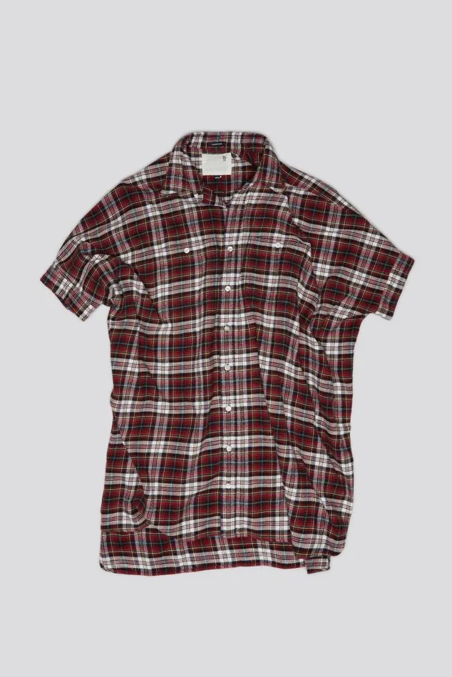 OVERSIZED RELAXED SHIRTDRESS 8211 RED AND ECRU Women R13 Tops