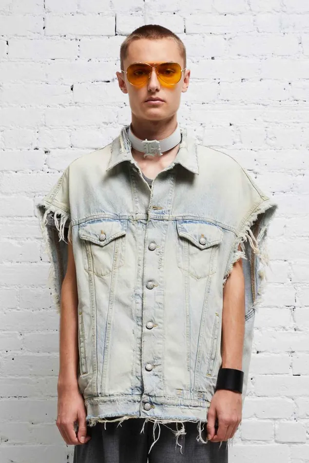OVERSIZED TRUCKER VEST 8211 DENNIS BLUE Women R13 Jackets and Coats