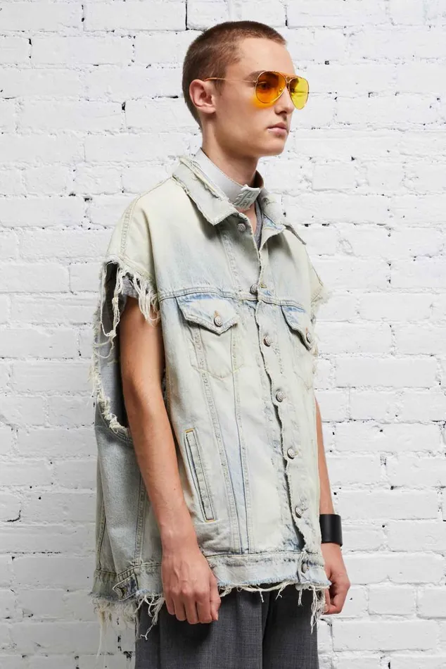 OVERSIZED TRUCKER VEST 8211 DENNIS BLUE Women R13 Jackets and Coats