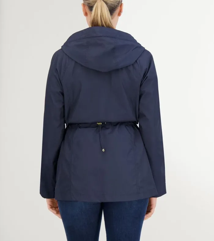 Packable Travel Rain Anorak Indigo Blue Women Cole Haan Rain Jackets