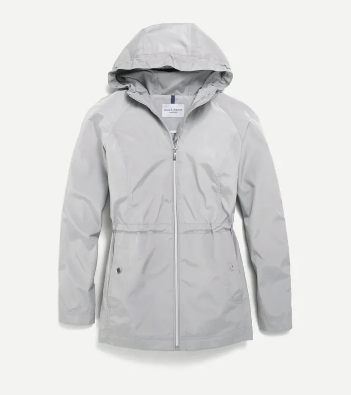 Packable Travel Rain Anorak Pearl Gray Women Cole Haan Rain Jackets