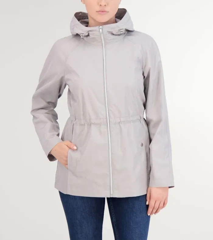 Packable Travel Rain Anorak Pearl Gray Women Cole Haan Rain Jackets