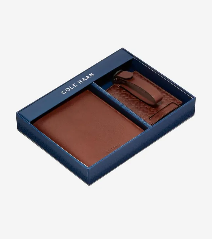 Passport Case With Luggage Tag Tan Men Cole Haan Wallets
