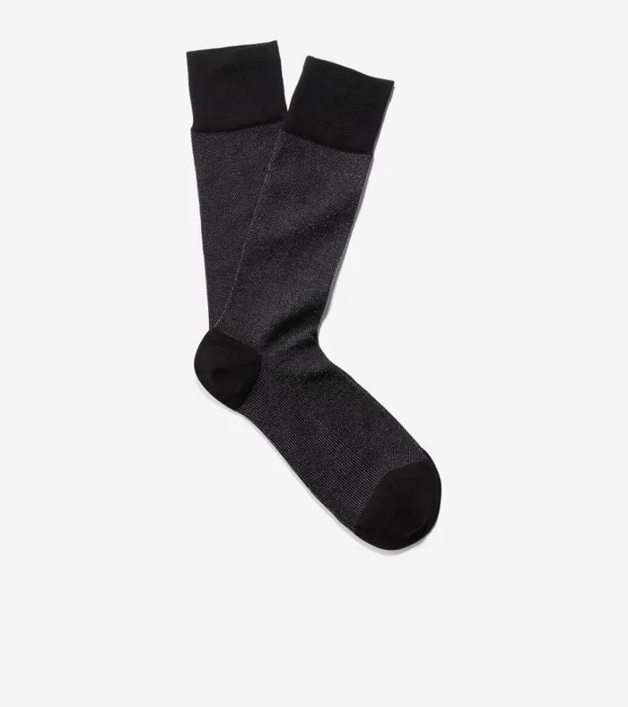 Pique Crew Socks Black Men Cole Haan Socks