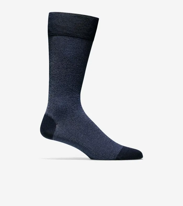 Pique Textured Crew Socks Navy Men Cole Haan Socks