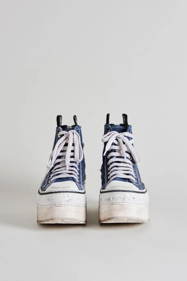 Platform High Top Sneakers 8211 Navy Women R13 Shoes