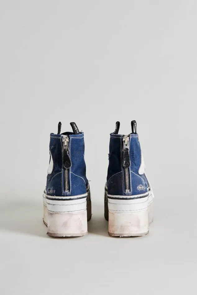 Platform High Top Sneakers 8211 Navy Women R13 Shoes