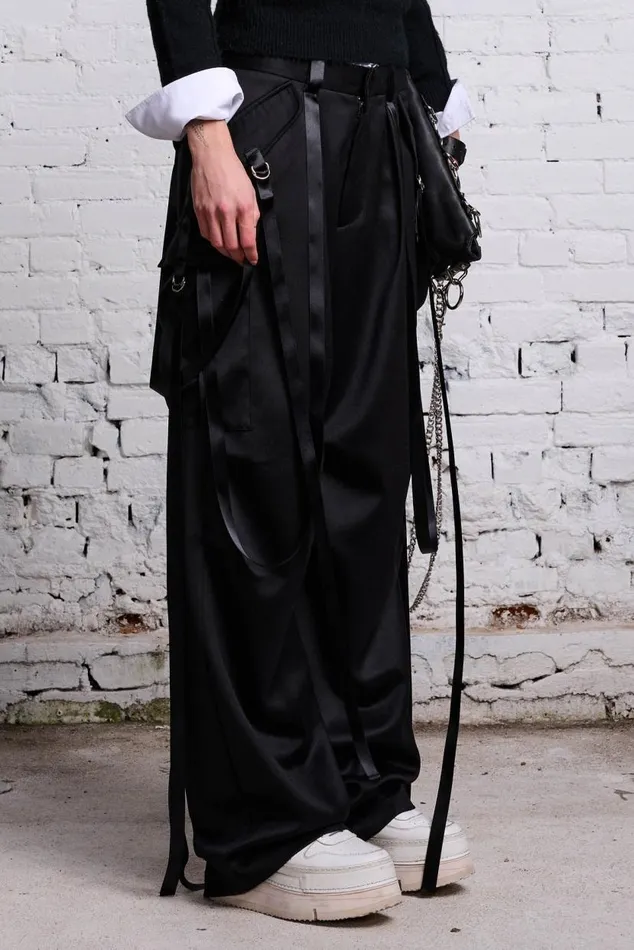 PLEATED TUXEDO CARGO PANT 8211 BLACK Women R13 Pants and Shorts