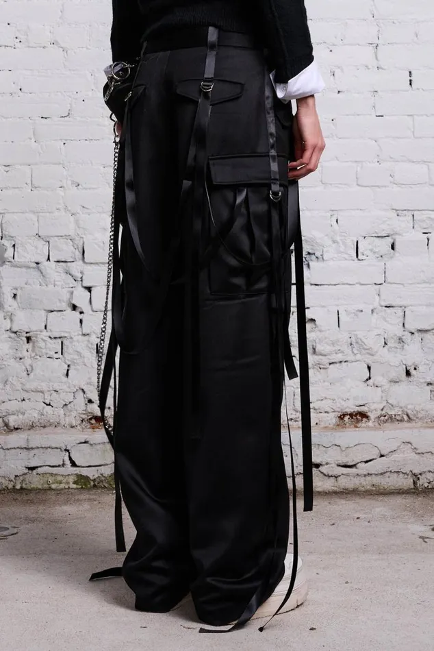 PLEATED TUXEDO CARGO PANT 8211 BLACK Women R13 Pants and Shorts