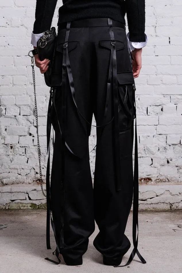 PLEATED TUXEDO CARGO PANT 8211 BLACK Women R13 Pants and Shorts