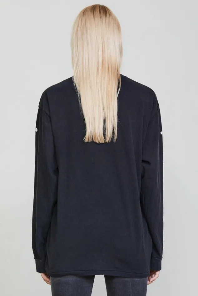 R THIRTEEN GOTHIC LONG SLEEVE TEE 8211 BLACK Women R13 TShirts