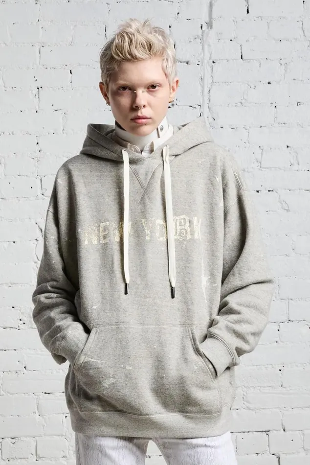 R13 NEW YORK HOODIE 8211 HEATHER GREY Women R13 Tops