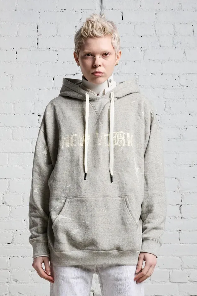 R13 NEW YORK HOODIE 8211 HEATHER GREY Women R13 Tops