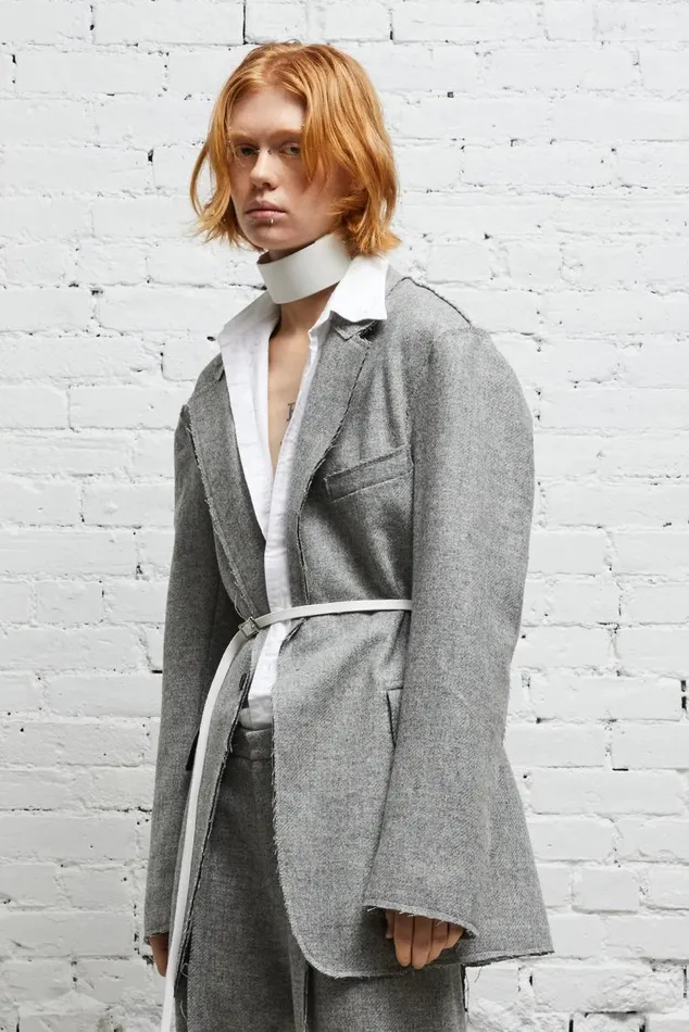 RAW CUT BLAZER 8211 LIGHT HEATHER GREY Women R13 Jackets and Coats