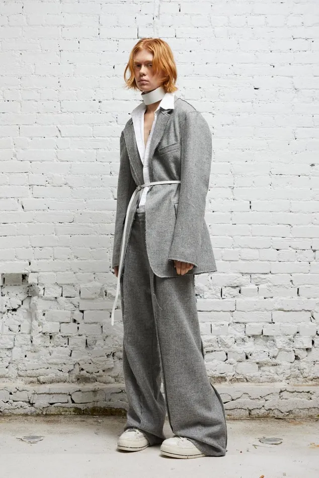 RAW CUT BLAZER 8211 LIGHT HEATHER GREY Women R13 Jackets and Coats