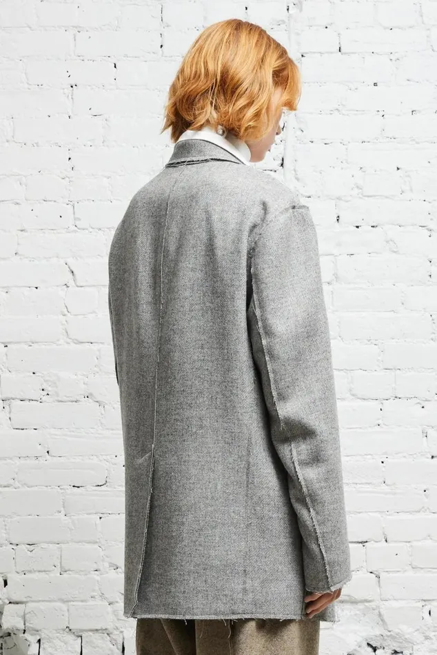 RAW CUT BLAZER 8211 LIGHT HEATHER GREY Women R13 Jackets and Coats