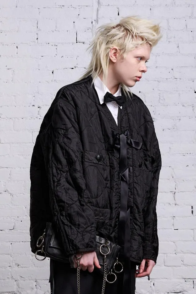 REFURBISHED TAPE TIE LINER 8211 BLACK Women R13 Jackets and Coats
