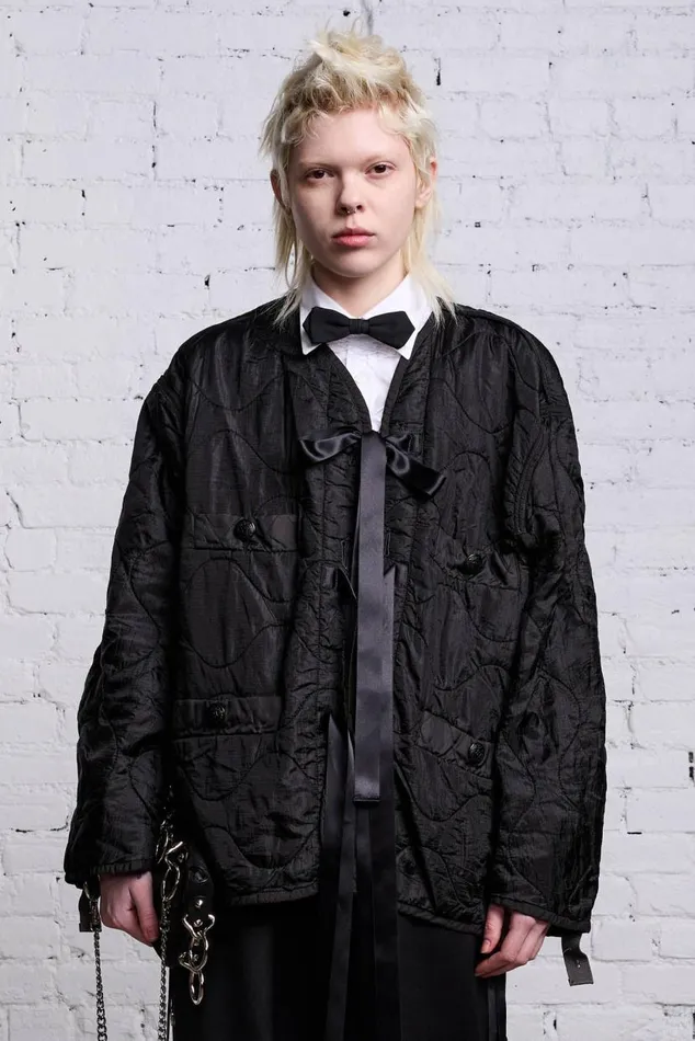 REFURBISHED TAPE TIE LINER 8211 BLACK Women R13 Jackets and Coats