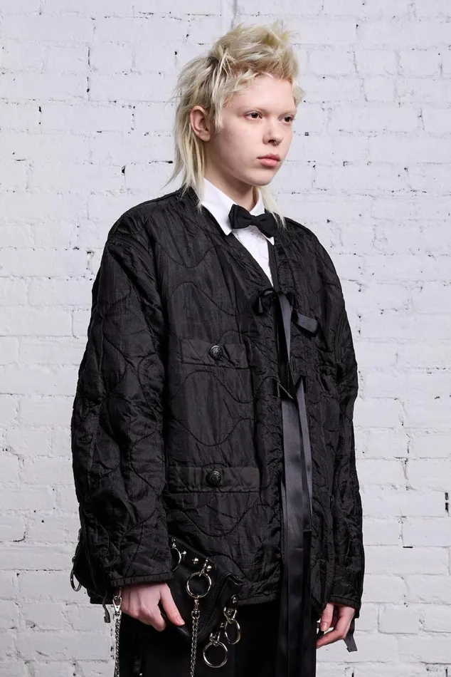 REFURBISHED TAPE TIE LINER 8211 BLACK Women R13 Jackets and Coats