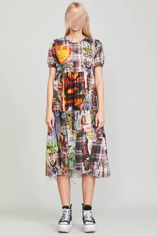 RELAXED MIDI 8211 GRAFFITI PLAID Women R13 Dresses and Skirts