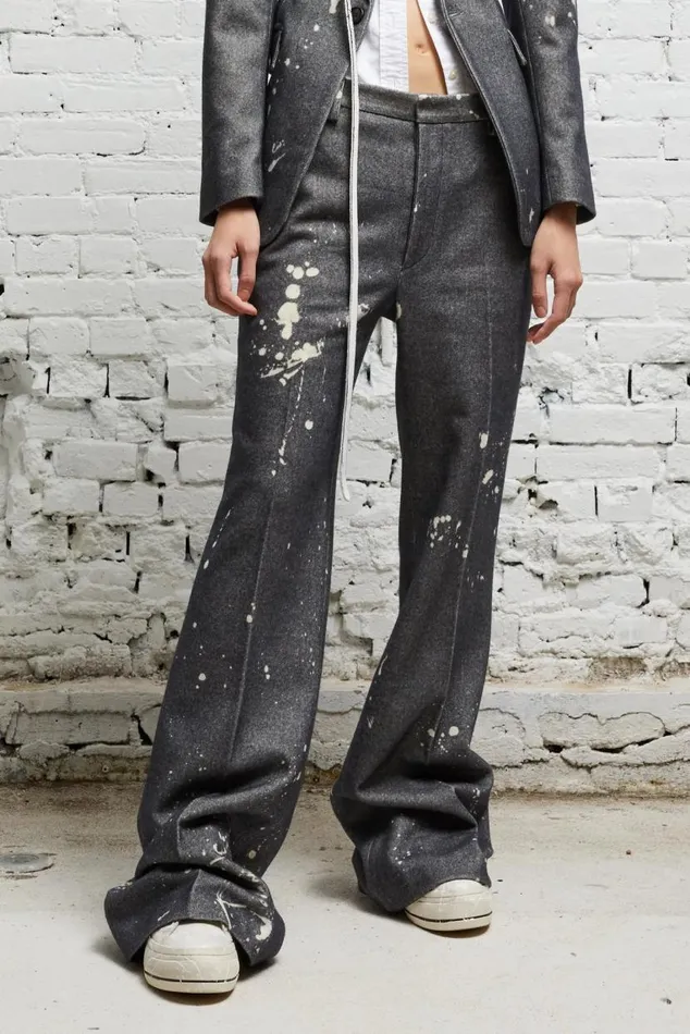 RELAXED TROUSER 8211 GREY PAINT SPLATTER Women R13 Pants and Shorts