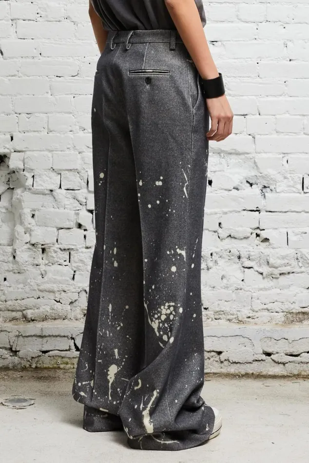 RELAXED TROUSER 8211 GREY PAINT SPLATTER Women R13 Pants and Shorts
