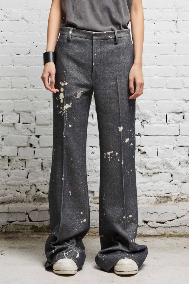 RELAXED TROUSER 8211 GREY PAINT SPLATTER Women R13 Pants and Shorts