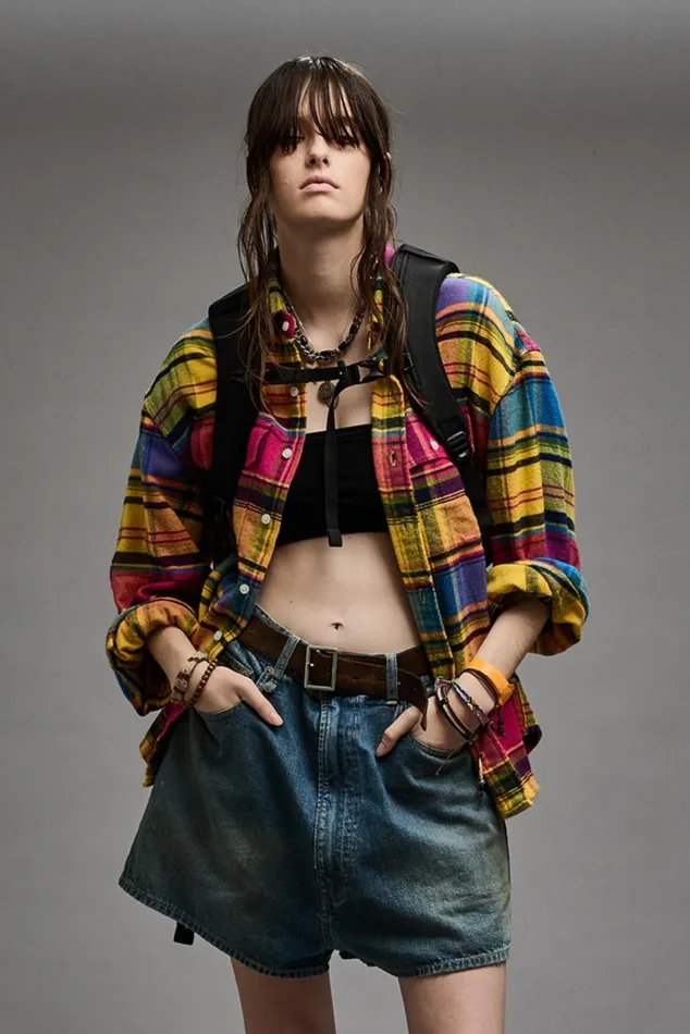 RELAXED WORKSHIRT 8211 RAINBOW PLAID Women R13 Tops