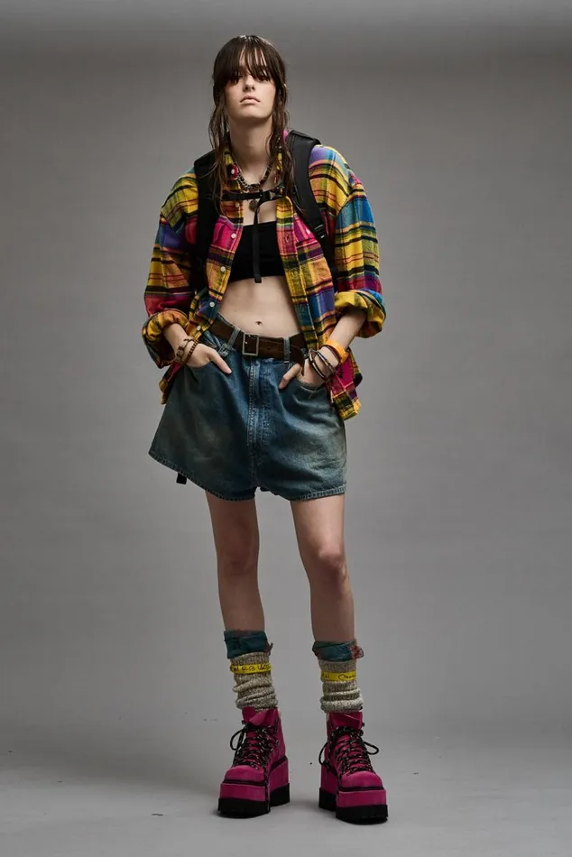 RELAXED WORKSHIRT 8211 RAINBOW PLAID Women R13 Tops