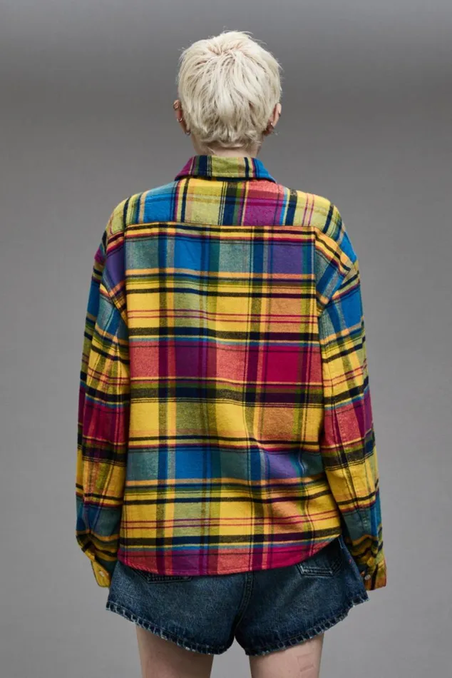 RELAXED WORKSHIRT 8211 RAINBOW PLAID Women R13 Tops