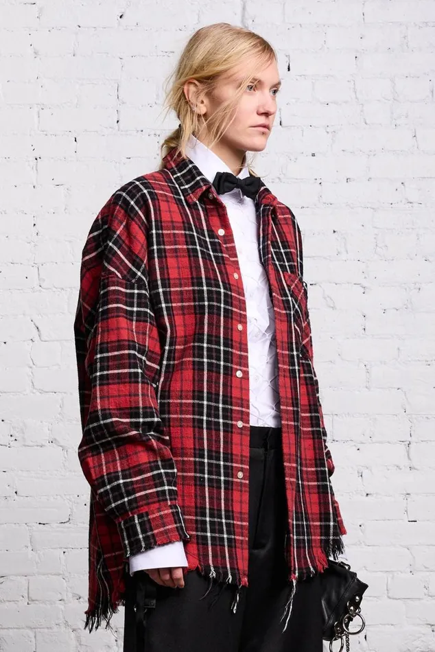 RELAXED WORKSHIRT 8211 RED AND BLACK Women R13 Tops
