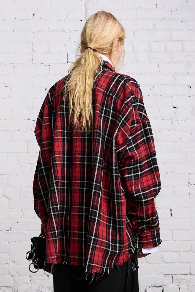 RELAXED WORKSHIRT 8211 RED AND BLACK Women R13 Tops