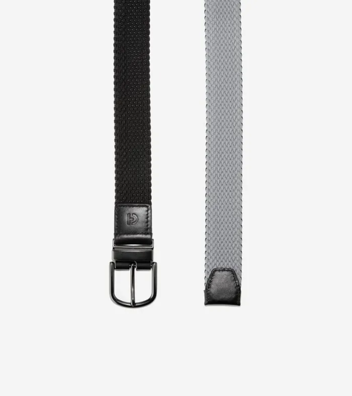 Reversible Stretch Belt Blackgray Men Cole Haan Belts