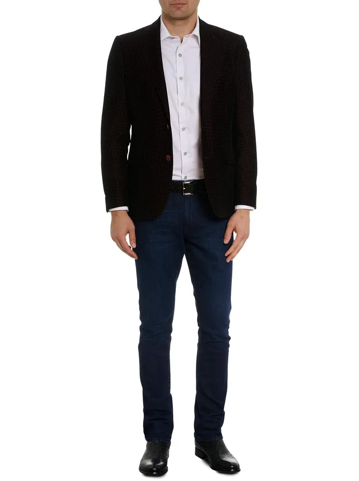 Robert Graham Blazers Men CHIANTI VELVET BLAZER Navy