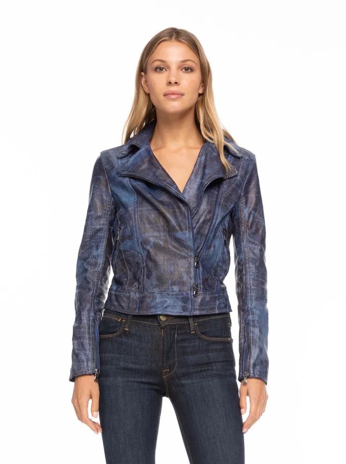 Robert Graham Jackets Women PEYTON LEATHER JACKET Blue