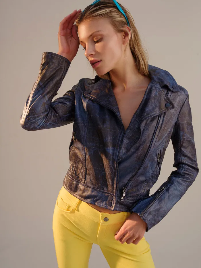 Robert Graham Jackets Women PEYTON LEATHER JACKET Blue