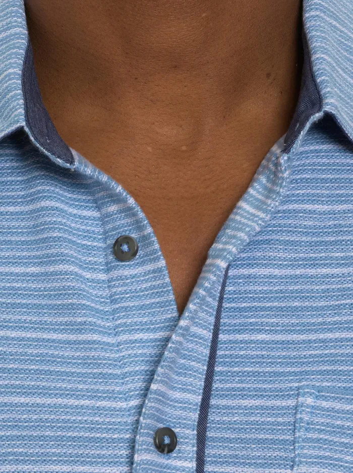 Robert Graham Long Sleeve Button Down Shirts Men ADLER LONG SLEEVE BUTTON FRONT KNIT SHIRT Light Blue