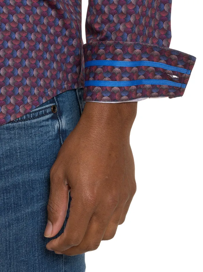 Robert Graham Long Sleeve Button Down Shirts Men BARRONE MOTION LONG SLEEVE KNIT BUTTON DOWN SHIRT Multi