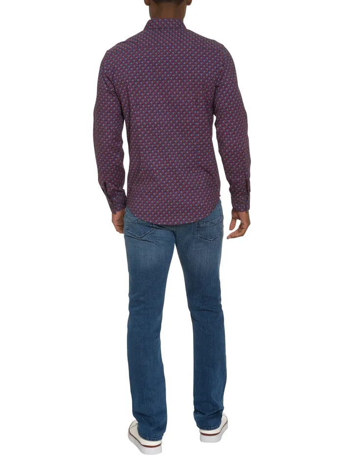 Robert Graham Long Sleeve Button Down Shirts Men BARRONE MOTION LONG SLEEVE KNIT BUTTON DOWN SHIRT Multi